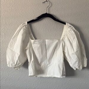 White Puff Sleeve Blouse
